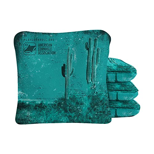ACA Synergy Pro Professional Cornhole Bags Dual Sided Regulation 6x6 Set of 4 Texas - color: Texas Teal Longhorn