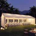 LAUSAINT HOME 10x30 Party Tent with 100ft Lights, Heavy Duty Waterproof Canopy with Removable Sidewalls & Roll-Up Door, Large White Event Shelter with Steel Frame for Wedding, Backyard, BBQ, Camping - size: 10x30 with 100ft Lights