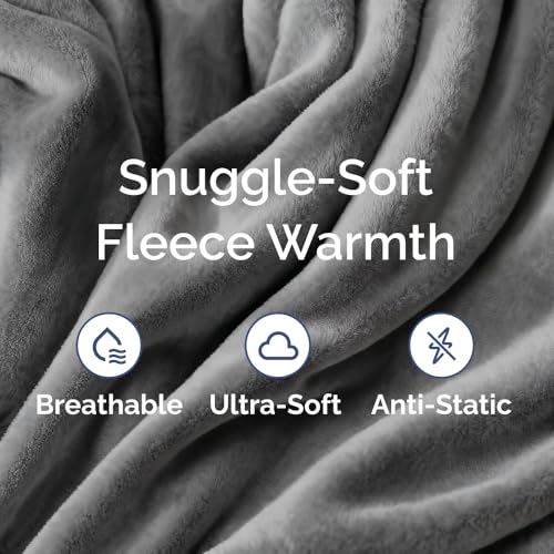 Ultra Soft Fleece Blanket King Size - Flannel Fleece Luxury King Blanket - Lightweight for Couch Bed Chair - Thick, Warm & Breathable - All Season Cozy Fuzzy, Anti-Static Microplush Bedding, Dark Grey - color: 11 - Dark Grey, size: King (90" x 108")