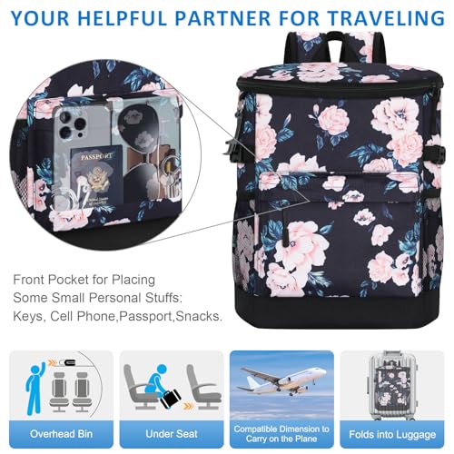 Tenot Cooler Backpack 33/40 Cans Backpack Coolers Insulated Leak Proof Soft Beach Cooler Bag for Men Women Ice Chest Backpack Camping Hiking Picnic Travel Cooler Lunch Backpack - color: Pink Floral, size: 33 Cans