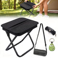 JELUTRIC Portable Ultralight Collapsible Camping Stool,Folding Lightweight Chair, Handy Fishing Stool 350 LB,Backpack Pocket Stool for Hiking Picnic Travel with Sunglass Bag and Magnetic Hat Clip - color: Black