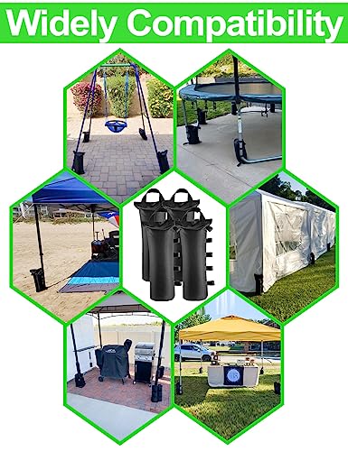 120LBS Extra Large Heavy Duty Canopy Weights Sand Bags for Ez Pop Up Canopy Tent Gazebo Outdoor Instant Sun Shelter Patio Umbrella, Upgraded 5 Full-Sized Magic Stick and 2 Nylon Handles, 4Pack - style: 4Packs Black