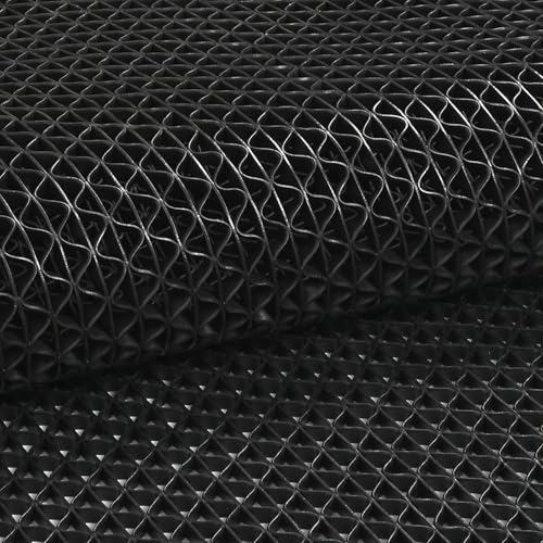 jxgzyy Commercial Drainage Mat Non Slip Drainage Floor Matting 3'x16.4' Heavy Duty Swimming Pool Mat for Restaurant Kitchen Bathroom Bar Garden Outdoor Wet Area, Black - color: Black, size: 196.8"L x 36"W x 0.2"Th