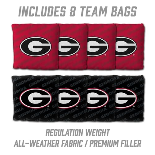 YouTheFan NCAA 2’ x 3’ Wood Cornhole Game with Logo Bags - color: Georgia Bulldogs, size: 2' X 3'