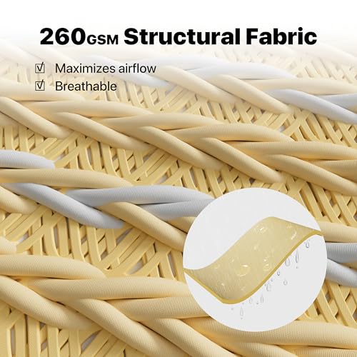Amgo 24' x 24' Beige Rectangle Super Ring Sun Shade Sail UPF50+ AGSRR Canopy Awning Shades for Patio, Commercial Standard, 260 GSM Heavy Duty, 98% UV Blockage, 5 Years Warranty (We Customize)