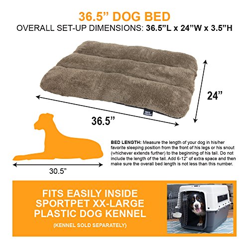SportPet Designs Waterproof Pet Bed - Fits SportPet Plastic Dog Kennel, 36 inches - color: XXL - 36"