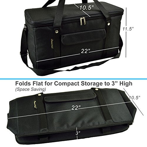 Picnic at Ascot 64 Can Capacity Heavy Duty Collapsible Leakproof Cooler- Designed & Quality Approved in the USA - color: Black