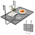 Tangkula Balcony Railing Table, Outdoor Folding Hanging Table with Metal Frame, Space-Saving Bar Serving Table Fits Railings Up to 2.4” Thick for Patio, Porch, Deck - size: 24” x 20” x 20”