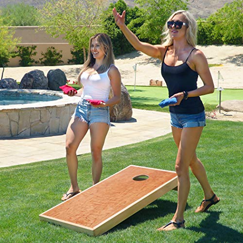 GoSports 4 ft x 2 ft Commercial Grade Cornhole Boards Set - Natural Wood Cornhole Boards, Choose From Different Bean Bag Color Combinations