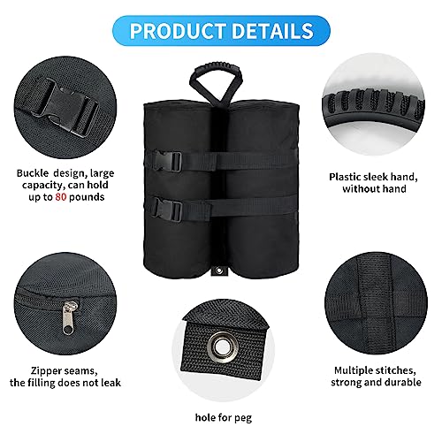 Weight Bags for Pop up Canopy Tent, 1680D Heavy Duty Leg Weights Sand Bags for Instant Outdoor Sun Shelter Canopy/Patio Umbrella, Set of 4 (340 lbs) - color: 340 lbs