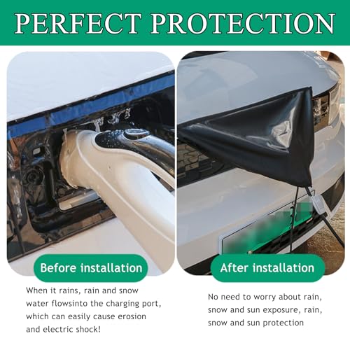 EV Charger Plug Cover, Waterproof Outdoor EV Charger Cover, Rain Sun UV Snow Dust All Weather Protection, Electric Car Charging Port Plug Cover (Square Magnet) - color: Square Magnet