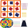 2-in-1 Outdoor Giant Tic Tac Toe Bean Bag Toss Games, Tic Tac Toe Ball Toss Game and Dart Board Games with Sticky Balls for Kids Adults Large Lawn Carnival Yard Birthday Family Outside Party Games - size: D+GT-42