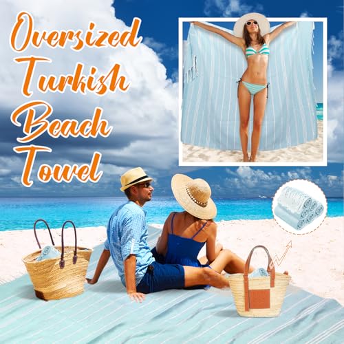 YSYJ Oversized Turkish Beach Towel Giant XXL Beach Towel Quick Dry Sand Free Extra Large Turkish Lightweight XL Beach Blanket for Travel Blue - color: Blue, size: 72"x72"- 1 Pack