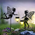 Solar Fairy Garden Stake Decorative Lantern, 2 Pack Metal Fairy Angel Garden Silhouette Lights for Lawn, Pathway, Patio, Yard Outdoor Decor - size: Fairy1