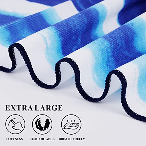 2 Packs Oversized Beach Towel Set Extra Large Big XL Pool Camping Swim Clearance Towels 36x72 Soft Blanket Cruise Essentials Accessories Must Haves Vacation Necessities Adult Gifts Stripe Boho Blue - color: At 2 Pack - Boho and Stripe