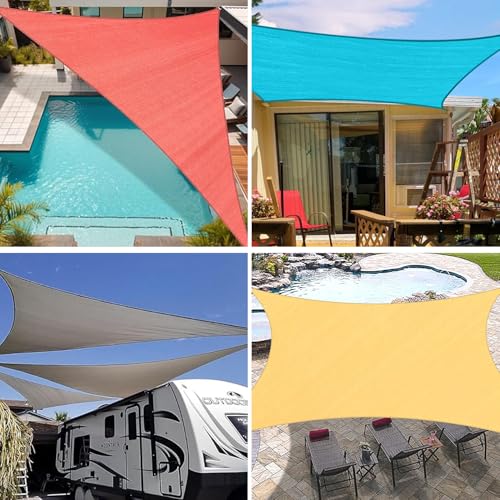 16'x20' Sun Shade Sail Rectangle Outdoor UV Block Square Canopy Sunshade Cover for Backyard Porch Pergola Deck Garden Patio, Turquoise - color: Turquoise, size: 16'x20' Standard