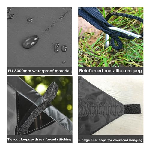 KALINCO Tent Tarp, Picnic Mat Camping Tarp Tent Hammock Tarp, pu Waterproof Camping tarp Tent Rain Fly Picnic Mat Survival Shelter Sunshade - color: Gray, size: 10X16.5FT