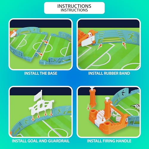 EXPRESSIONS Tabletop Soccer Game – Portable Mini Soccer Goal with 4 Balls Included | Desktop Hand Soccer Training Toy | Fun Desk Game for Office, Work & Travel | Great Gift for Kids & Adults - style: Soccer