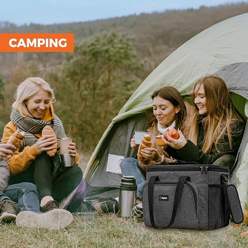 OPUX Soft Cooler Bag, Insulated Collapsible Lunch Cooler Tote for Men Work Camping Beach Travel, Portable Soft Sided Leakproof Waterproof Large Lunch Bag Box with Shoulder Strap 40 Cans, Charcoal Gray - color: Charcoal, size: 40 Cans