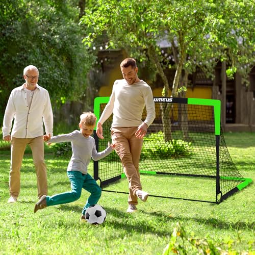 Kids Soccer Goals for Backyard Set of 2, 4 x 3 ft/6 x 4 Toddler Soccer Goal Training Equipment with Soccer Ball, Cones, Pop Up Soccer Net for Kids Age 3-5 4-6 6-8 8-12 10-12 Outdoor Games Sports Gifts - color: Green, style: 4' x 3'