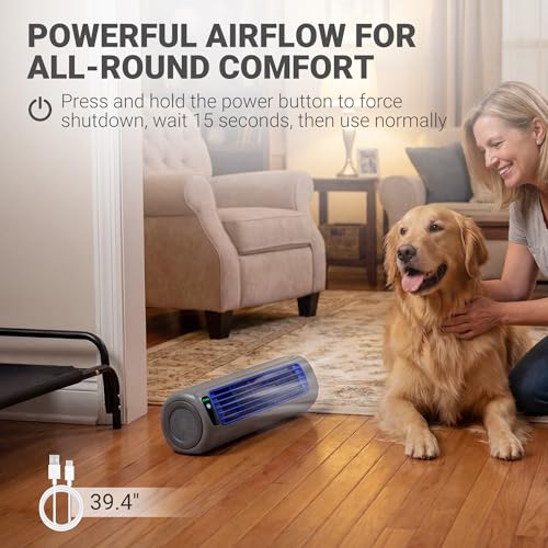 Tailwaggz Elevated Outdoor Dog Bed with Fan - Cooling Dog Bed for Large Dogs, Waterproof Cot Easy to Assemble, 3 Wind Speed, Raised Dog Bed with Washable Mesh Cover, Durable, Non Slip, Up to 85 lbs - size: Medium