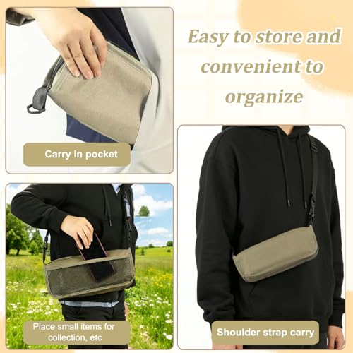 Collapsible Stool Folding Stool for Adults, Foldable Backpack Stool Portable Chair Heavy Duty Compact Travel Camping Stool with Storage Pocket, Portable Folding Seat for Fishing Hiking (Khaki, S) - color: Khaki, size: Small