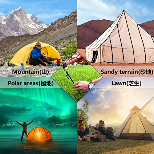 Heavy Duty Tent Stake 12 Inch 4 Pack with Camp Rope Guy Lines, Yard Stakes for Canopy, Camping Stakes for Ground, Tent Pegs Thickened Reinforced Nail Heads - color: Tent Stake 4 Pack