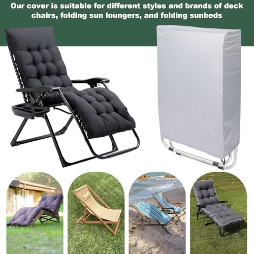 Zero Gravity Folding Chair Covers 2PCS, Waterproof UV-Proof 420D Oxford Cloth Lawn Patio Furniture Covers All Weather Resistant, Anti Gravity Chair Covers for Folding Chairs, 28"W x 13"D x 43"H, Grey - color: Light Grey, 2pcs