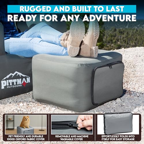Pittman - Inflatable Furniture Set with Built in Pump for Outdoors & Indoors - Blow Up Couch Set has Heavy Duty Puncture Resistant Fabric for Inflatable Sectional Comfort & Durability if Camping - size: Complete Set