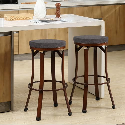 Tromlycs 14 Inch Round Bar Stool Cushion Non-Slip Foam Seat Pad Removable Cover for Circle Chairs (14x14 Inches, Gray) - color: Gray, size: 14 inch