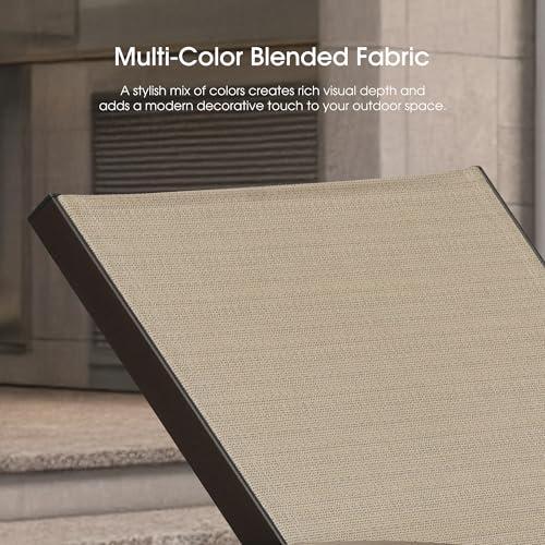 PURPLE LEAF Outdoor Oversized Chaise Lounge Chair Set of 3 Patio Pool Lounger Aluminum Chairs with Side Table and Wheels Adjustable Tanning Recliner with Armrests for Outside Yard Beach, Pebble Gray - color: Pebble Gray, size: Oversized Upgrade