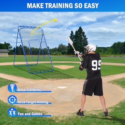 Volleyball Lacrosse Rebound Net Pro, WINTHAI Lacrosse Rebounder for Backyard, 7x4FT/6x4FT/4x4FT Bounce Back Net with Target Strike Zone, Easy Quick Setup, Volleyball Baseball Softball Soccer Training - size: 6ftx4ft