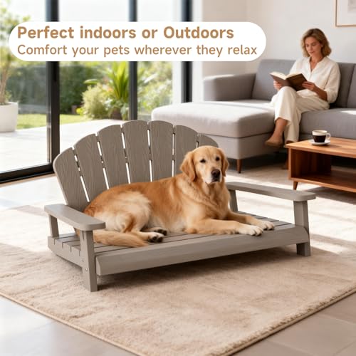 DRATO Dog Bed - Waterproof & Washable Pet Bed, Durable Resin Comfort Design, Easy to Assemble Indestructible Bed(Gray,40.24 * 30.08 * 20.04) - color: Gray