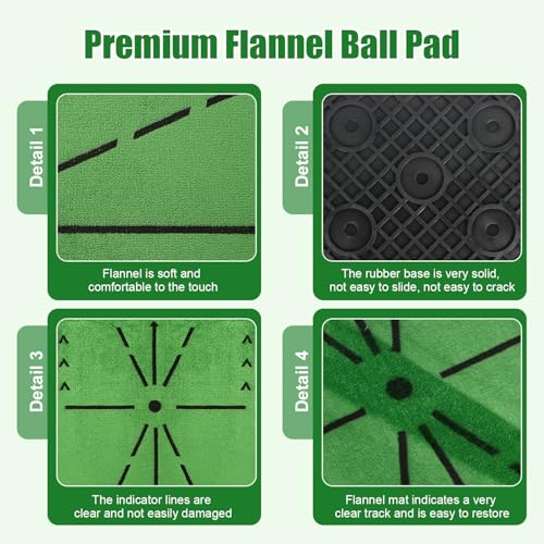 Golf Hitting Mat, with Clear Swing Path Feedback, Flannel Mat 13 * 17in Replaceable Practice Mat Without Rubber Base for Indoor/Outdoor,Golf Gifts for Men/Women Golfers