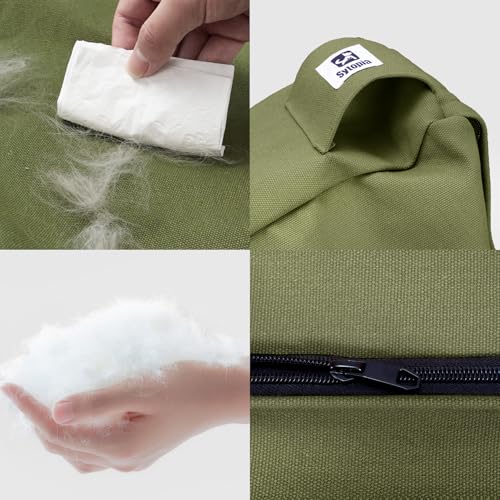 Sytopia 36 Inch Canvas Indestructible Outdoor Dog Bed for Large Dogs, Chew Proof Dog Bed with Waterproof Washable Removable Cover, Great Pet Gift Indoor Patio Pet Pad for Crate, Green - color: Green, size: Large