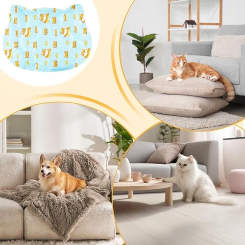 Cat Cooling Mat, Adorable Animal Patterns, 45x34x2cm, Cool Pet Pad, Self-Cooling Pressure Activated Mat, Adorable Heat Relief, for Living Room Bedroom Windowsill Road Trip Vacation - color: puppy