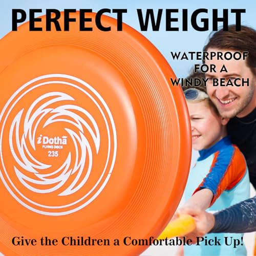 Sports Flying Disc, 2 Pack Compeition Flying Discs, Lightweight Durable Flying Disc Toys for Backyard Beach Lawn Park Outdoor Games, 105 Gram 9.3 Inch & 90 Gram 7.3 Inch. - color: Orange & Blue