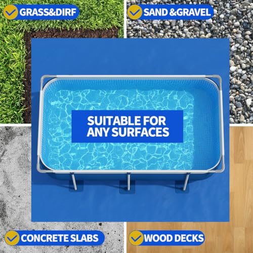 18FT Square Pool Liner Pad for Above Ground Pools, Thickened Puncture-Resistant Under Mat, Heavy-Duty Underlayment, Outdoor Tarp Protector for Concrete/Lawn, Pool Floor Base Pad, Extends Liner Life - size: 18' x 18' (Square)