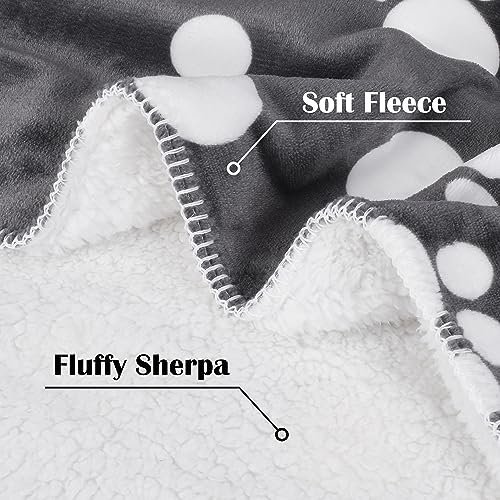 Kritter Planet Waterproof Small Dog Blanket, Paw Print Soft Puppy Blanket,Washable Furniture Protector, Dog Blanket for Car,Reversible Sherpa Fleece Couch Cover for Small Pets - color: Dark Grey Paw, size: 20x30 Inches