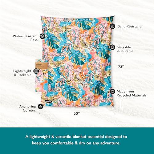 Nomadix Festival Blanket - Perfect for Picnics, Camping, & Lawn Seating - Plush Top & Water Resistant Base - Made with Post Consumer Recycled Materials - Jungle - 60x72 - color: Jungle