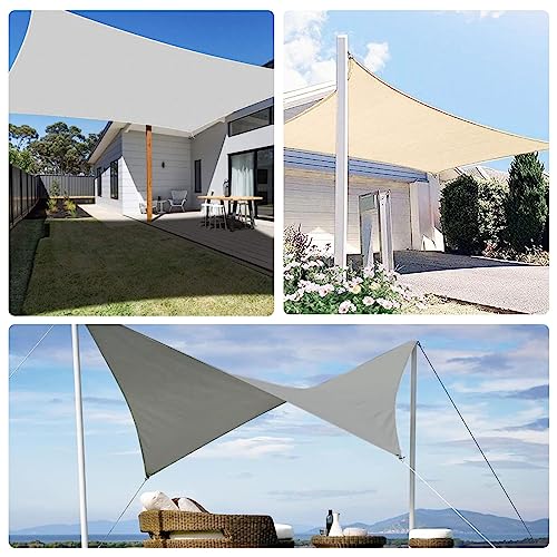 RICHIE Upgrade 8'X10' Sun Shade Sail Rectangle Canopy, Resistente À Água E Protetor Solar Uv para Pátio Externo, Gramado, Praia, Jardim, Garagem, Quintal, Deck, Pérgola, Cinza Claro - color: Light Grey, size: 8'x10', style: Rectangle