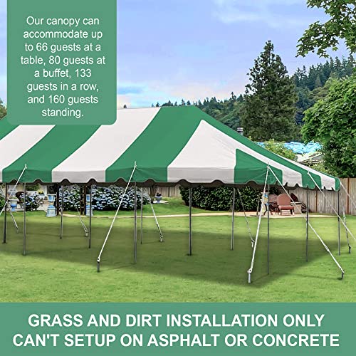 Party Tents Direct 20'x 40' Weekender Canopy Pole Tent with Sidewalls - Easy Up Canopy Tent with 160 Person Capacity - Outdoor Canopies for Parties, Weddings, and Events (Green/White) - color: Green, size: 20' x 40'
