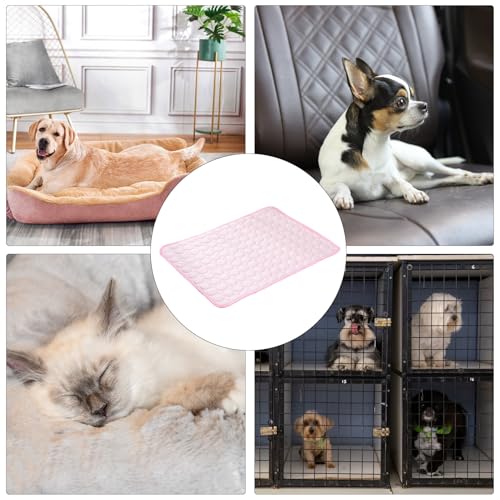 Cooling Pet Mat - Dog Summer Pad, Non-Slip Gel Comfort | Self-Cooling Puppy Cushion, Foldable Bed Blanket, Washable Crate Rest, Portable Kennel for Hot Weather - color: Pink, size: XS