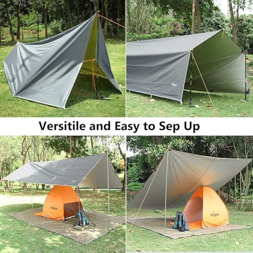 Unigear Tarp Rain Fly Tarp Waterproof Tent Cover Hiking Shelter Foldable Lightweight Waterproof for Camping and Protection Against Rain, Snow and Sun - color: Gray, size: 300cmx400cm