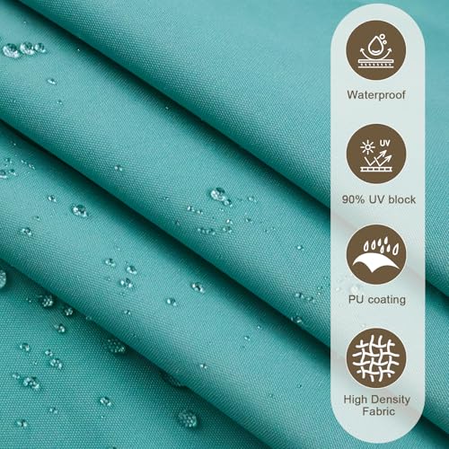 Amagenix Waterproof Sun Shade Sail 10'x10' Turquoise Shade Canopy Curved Edge 95% UV Blocking Awning Shelter for Outdoor Patio Backyard Garden Activities,Customized - color: Turquoise, size: 1 0' X 1 0', style: Waterproof Rectangular