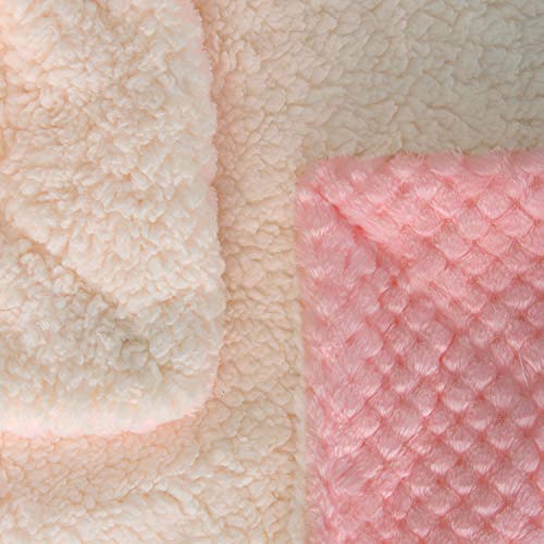DW Plush Fleece Receiving Blanket for Dog, Cat, Pet - Warm & Soft, Couch, Sofa, Travel & Outdoor, Camping (24" x 32"), Baby Pink - color: Dw-baby Pink, size: Blanket (24" x 32")