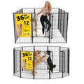 Dog Playpen 36 inch 12 Panels for Indoor & Outdoor Use – Heavy-Duty Metal Pet Fence with Ground Stakes, Rounded Ball Tops for Safety, Stable & Foldable Design, Easy to Assemble - size: 36inch, style: 12 Panels