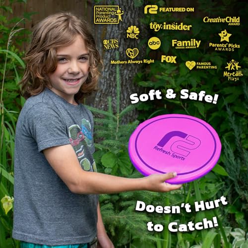 Soft Flying Disc for Kids - Best Girl Toys Age 4 & Up - Engaging Toy for 7 Year Old Girl Birthday Gifts - Summer Toys for Girls All Ages - Fun Sports Toy & Party Favors & Outdoor Toys Age 6-8 - color: Pink