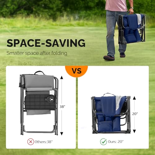VINGLI Camping Chairs, Directors Chair, Camping Chair with Side Table & Carry Bag，Heavy Duty Camping Chairs for Adults, Portable Folding Camping Chair, Pocket for Beach, Fishing,Trip,Picnic,Lawn-Blue - color: Blue, size: 1 P