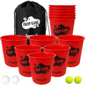 Juegoal Outdoor Giant Yard Pong Game Set Outdoor Toss Game Throwing Game for Beach, Camping, Lawn and Backyard - color: Red